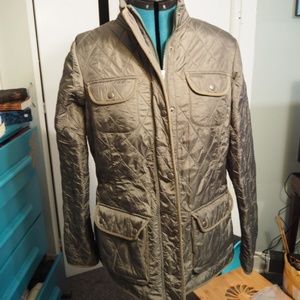 Eddie Bauer olive green fleece lined jacket